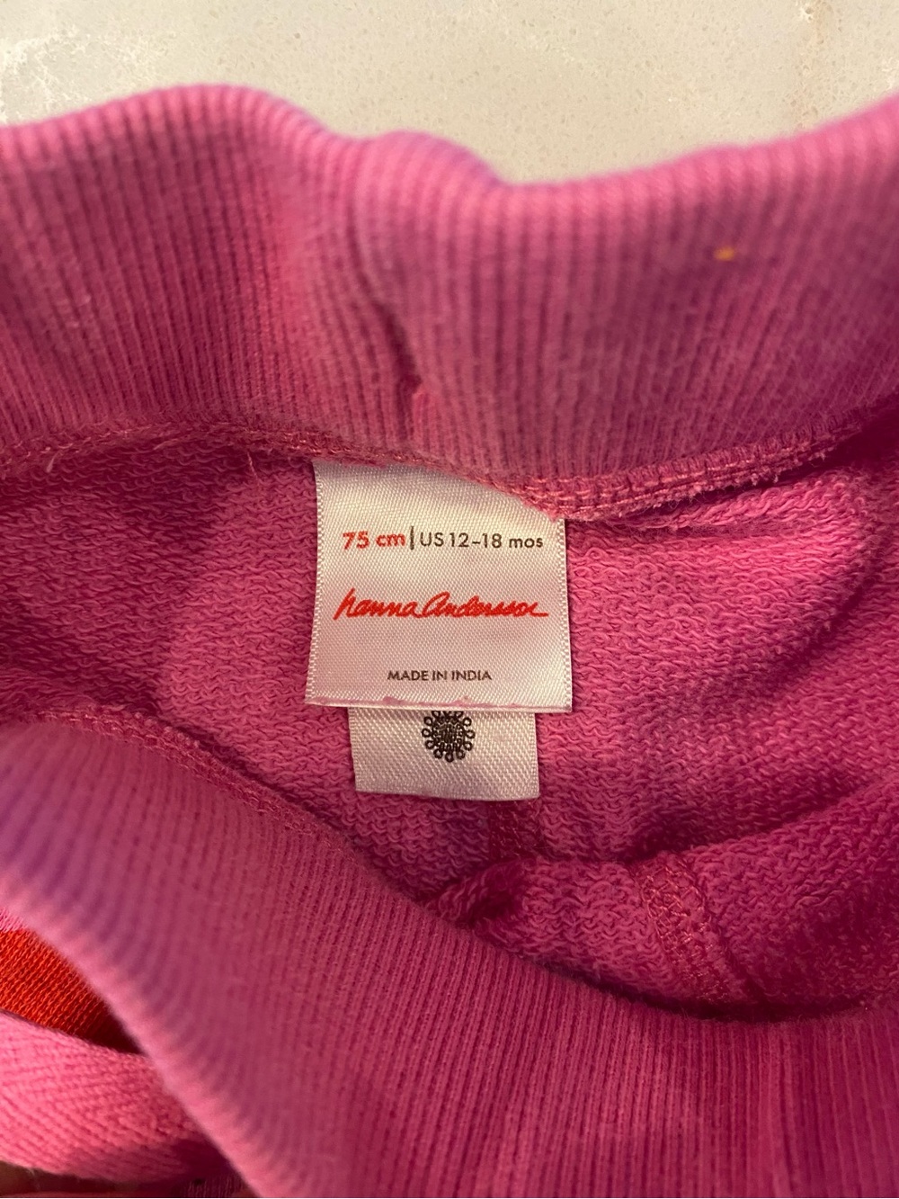 Hanna Andersson Pink Joggers with Red Floral Print - Picture 2 of 3